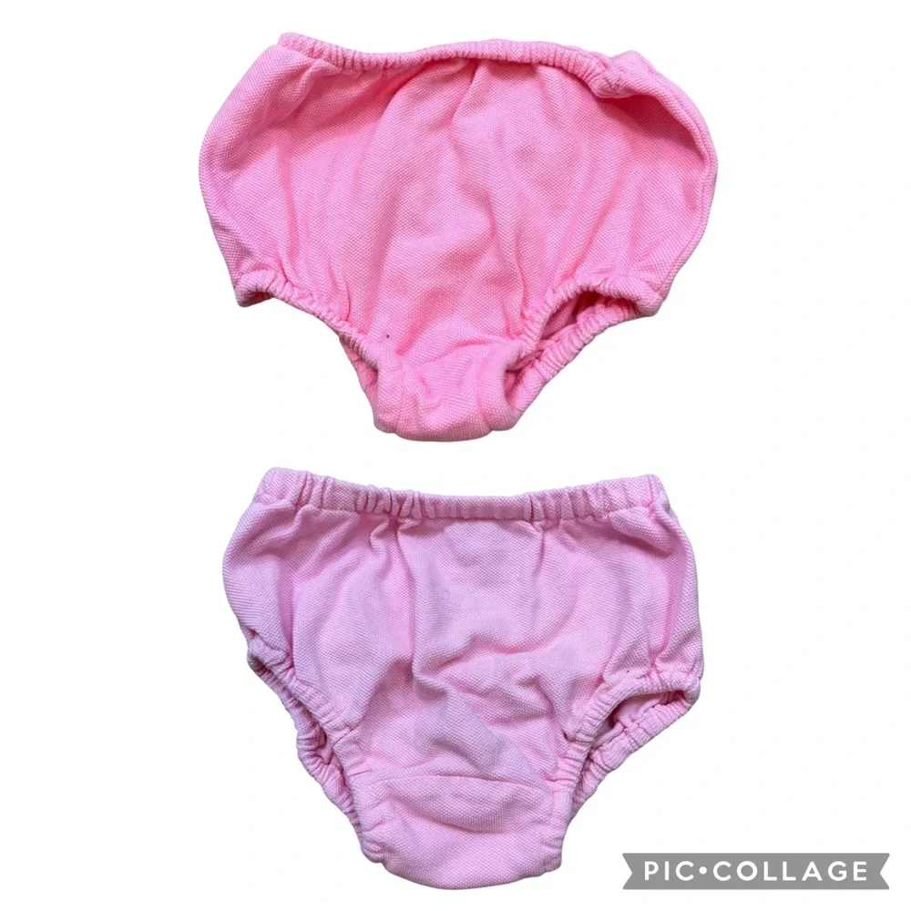 Lot‎ of Two Pair Ralph Lauren Pink Infant Bloomers Size 3 and 9 Months